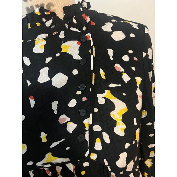 ba&sh Telma Black Mini Dress Abstract Graphic Print Colorful Size Small - Picture 6 of 9